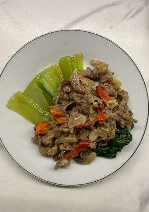 Foto resep Pokchoy daging saus tiram