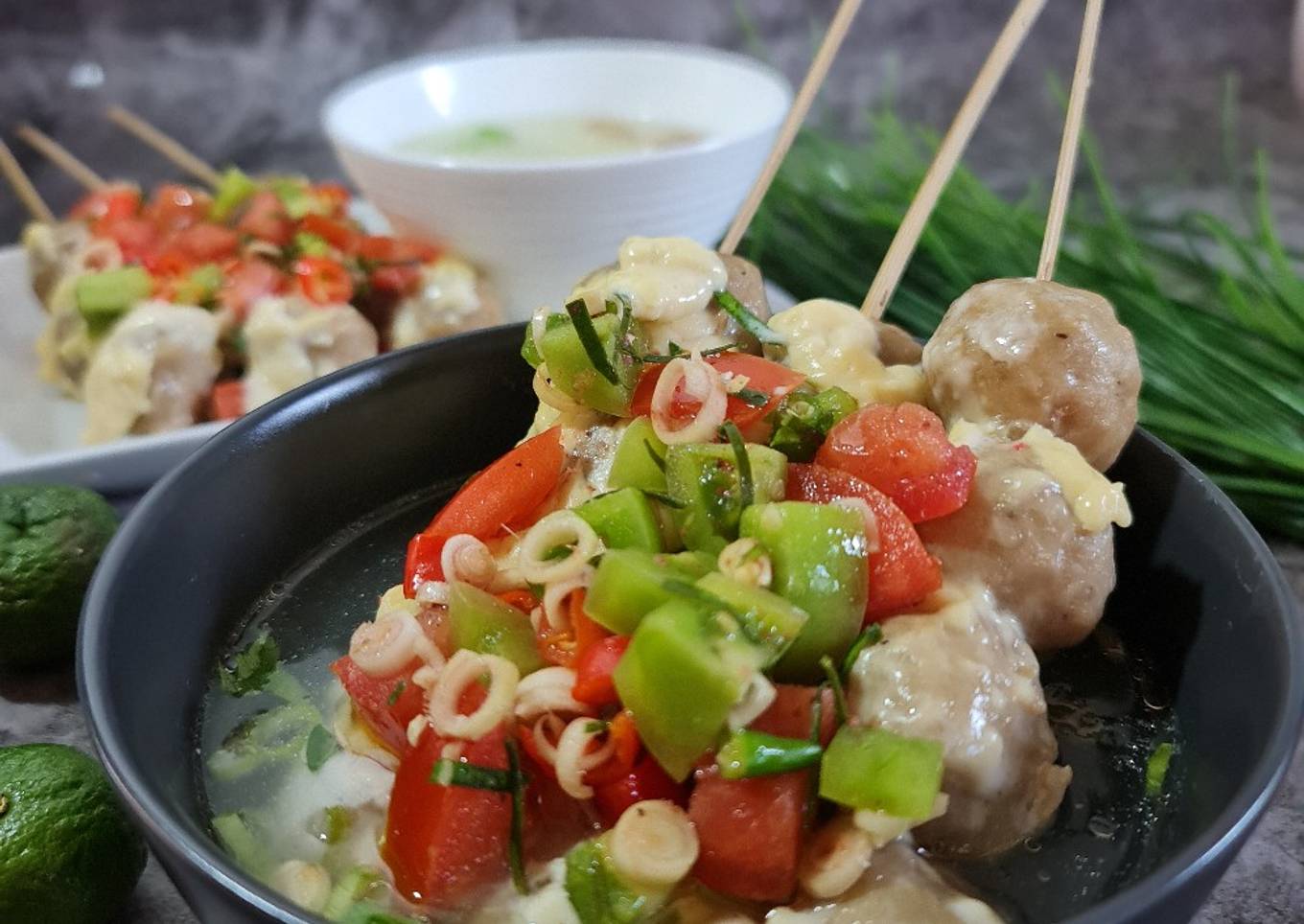 Bakso Tusuk Keju Sambal Matah