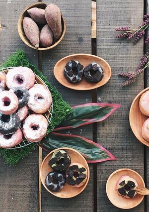 Foto resep Donat panggang ubi ungu (baked doughnuts)