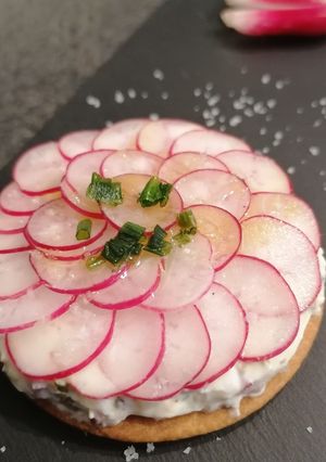 A picture of Spring Pink Radish Tartlets.