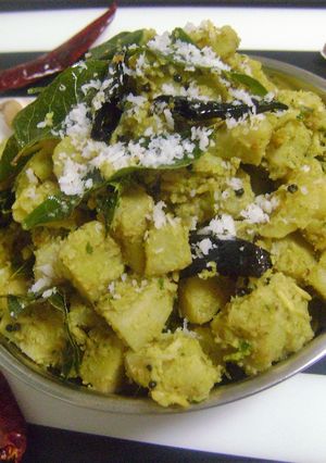 A picture of Raw Banana Thoran - Kerala Style.