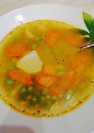 Zöldborsó leves recept fotója
