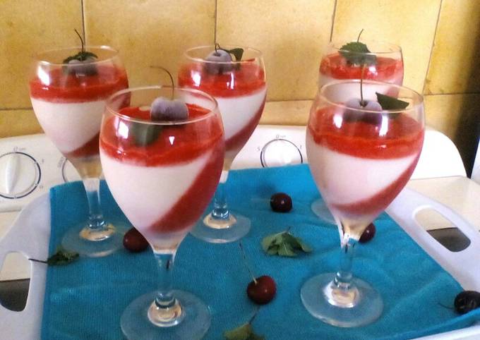 How to Prepare Popular Vanilla Panacotta and Raspberry Jelly for Healthy Recipe