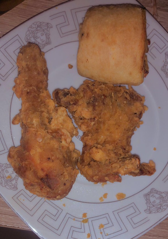 A picture of KFC chicken.