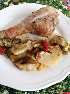 Una foto de Muslos de pavo al horno