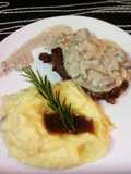 Lomo de aguja con Champiñones y Puré de papa