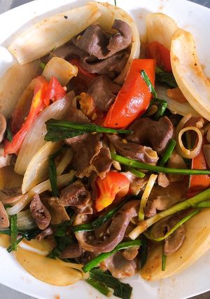 Hình của món Tim cật xào.