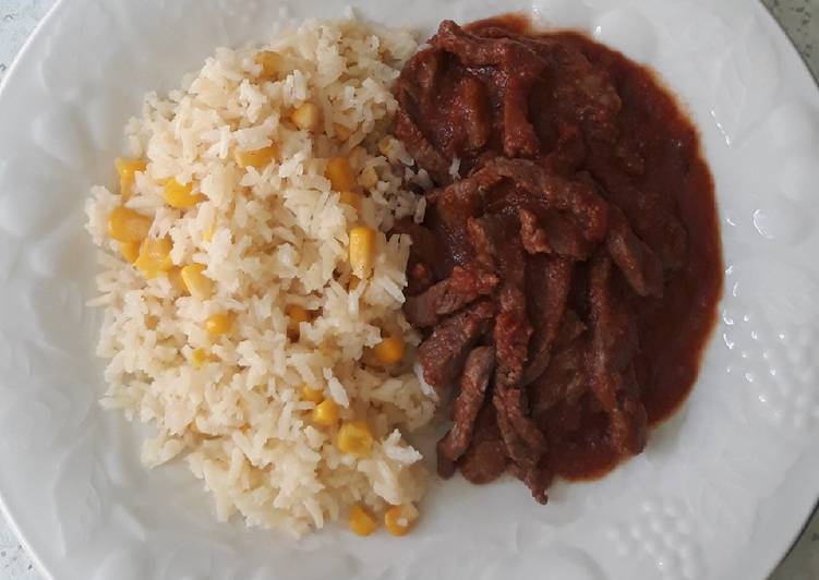 Arroz blanco con elote 🌽