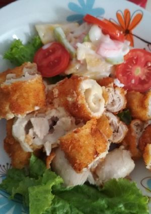 Foto resep Ayam goreng filet isi keju