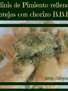 Una foto de Tortellines de pimientos rellenos de lentejas