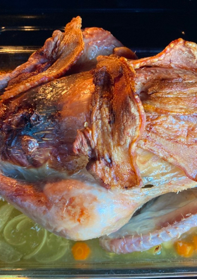 Una foto de Pavo asado relleno ¡Receta de Navidad!