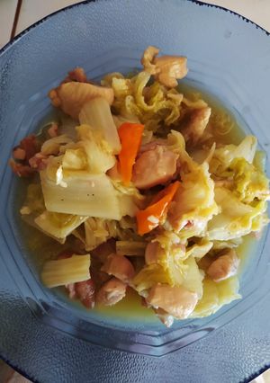 Foto resep Sawi putih ayam sederhana