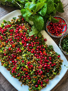 A picture of Freekeh salad.