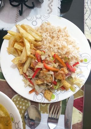 Una foto de Ensalada de Crutones con tocineta