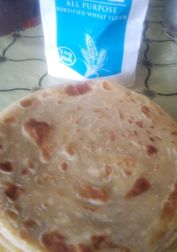 A picture of Soft layered chapati.