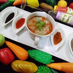 A picture of Chicken 🌽 corn soup.