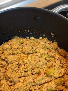 Una foto de Cous-cous con carne picada al Ras al Hanout