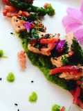 Salmone alle erbe con speck e asparagi