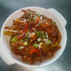A picture of Szechuan pork.