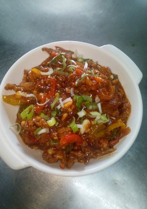 A picture of Szechuan pork.