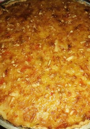Una foto de Tarta de puerro, jamón y queso