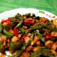 Tumis kacang panjang tempe
