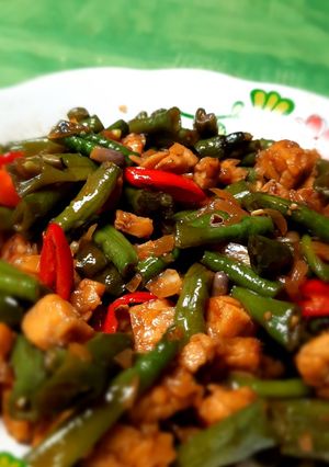 Foto resep Tumis kacang panjang tempe