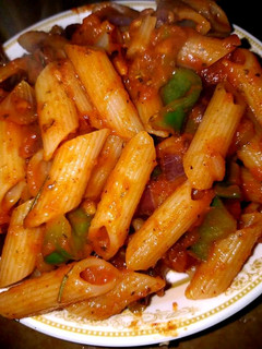 A picture of Red sauce pasta.