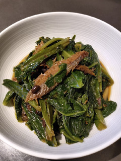 A picture of Sauteed Lettuce w/ Tauci Fish.