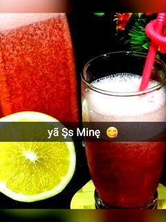 صورة لوصفة عصير الليمون والفراولة 🍓🍋