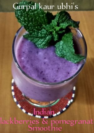 A picture of Indian blackberries & pomegranate smoothie 🥤.