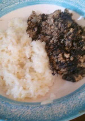 Una foto de Carne molida negra