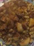 Guiso a la lenteja rebosado con fideos codos
