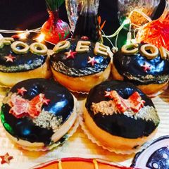 A picture of Homemade doughnuts.
