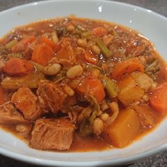 A picture of Ham and Baked Beans Chunky Stew.