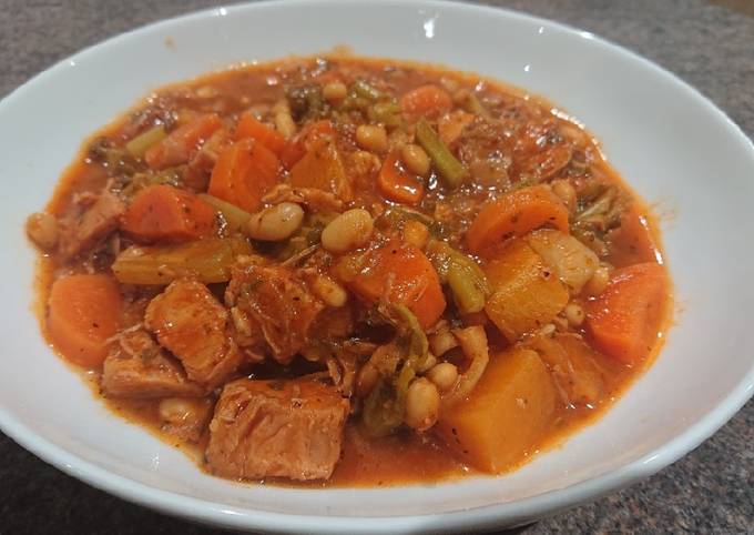 Simple Way to Prepare Quick Ham and Baked Beans Chunky Stew