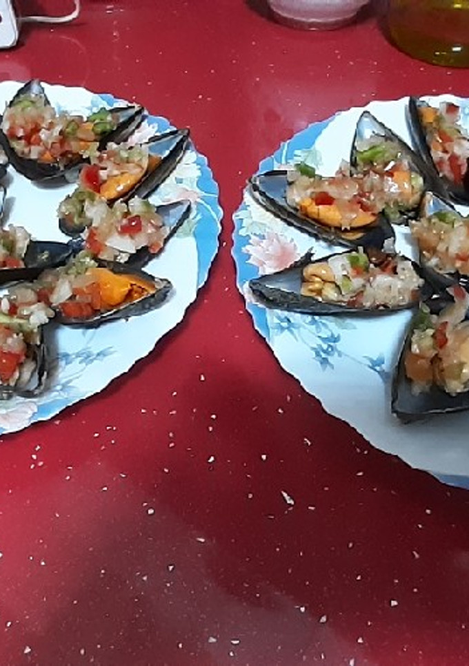 Una foto de Mejillones a la vinagreta