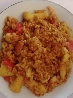 Una foto de Arroz meloso de sepia y gambas
