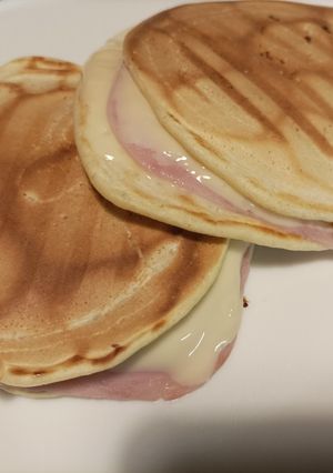 Une photo de Les pancakes façon croque monsieur