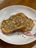 Baked crispy pork on toast