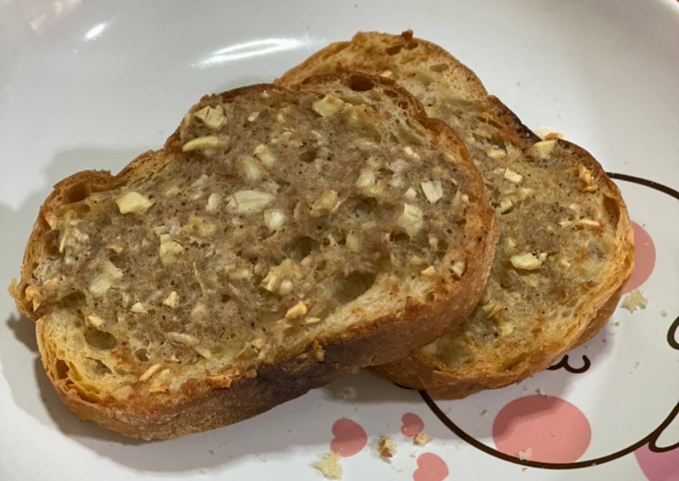 Baked crispy pork on toast