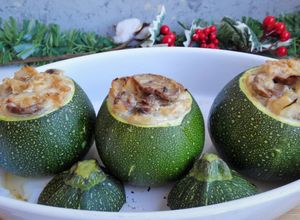 Una foto de Calabacines rellenos de champiñones y queso