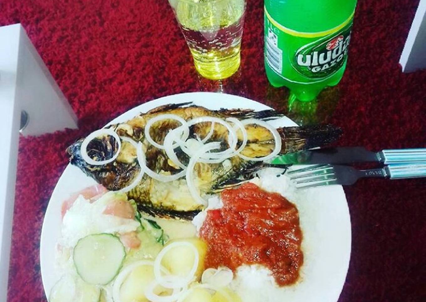 Fish salad with Irish potatoes