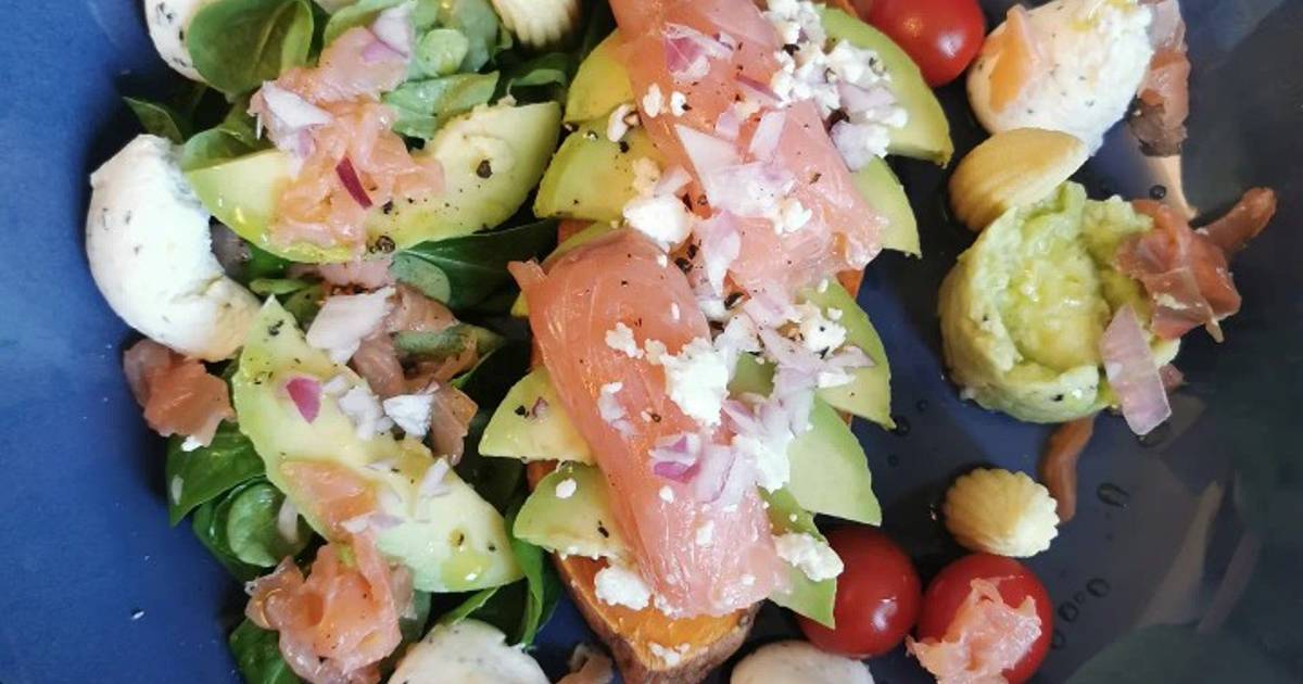 Tartine de patate douce avocat saumon fumé de Ramess_76 - Cookpad