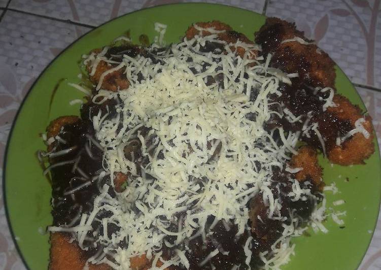 Pisang goreng crispy saos nutella