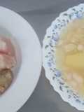 Cocido granadino de chícharos con col y morcilla de cebolla