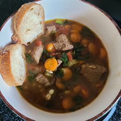 A picture of Instant pot beef barley soup.