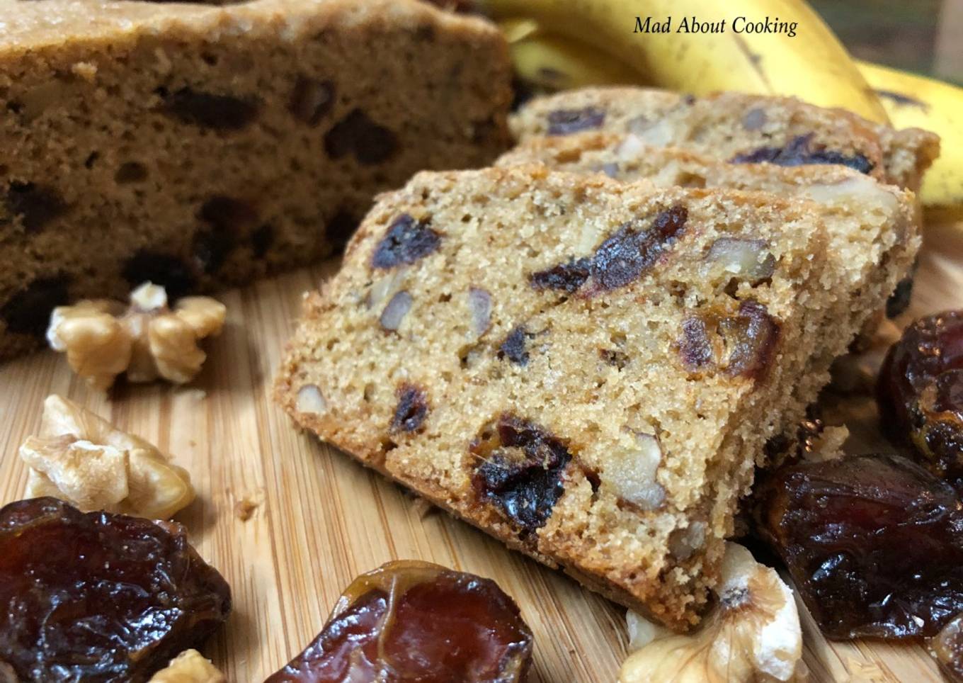 Eggless Whole Wheat Banana Walnut Date Cake – Cooker Cake