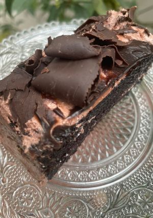 A picture of Chocolate frosted brownies.