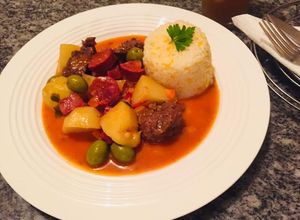 Foto de Arroz de cenoura e Caldeirada de carne de vaca